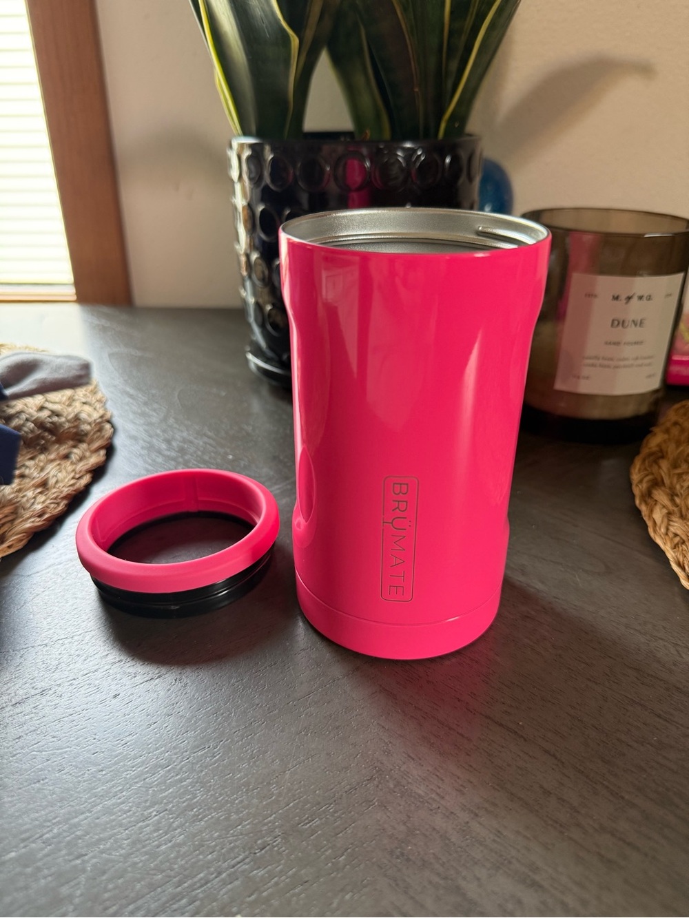 BRÜMATE Hot Pink Insulated bottle cooler